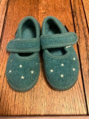 Haflinger Children's Starlight Green Slipper size 28